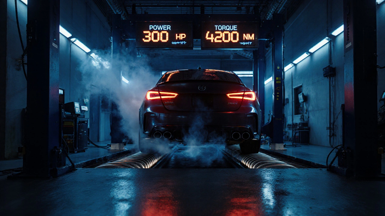 Автомобиль на динамокрете показывает рост мощности до 300 л.с. и крутящего момента 420 Н·м.