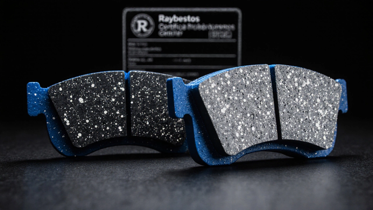 Макросъёмка керамических частиц в полимерных тормозных колодках Raybestos и AC Delco.