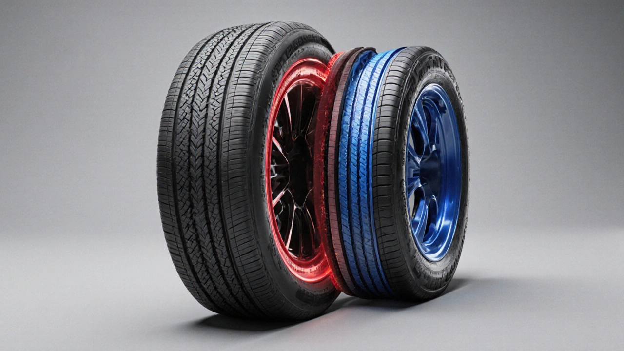 Силуэтные 3D‑модели всепогодных и всесезонных шин с показом протектора и состава резины.