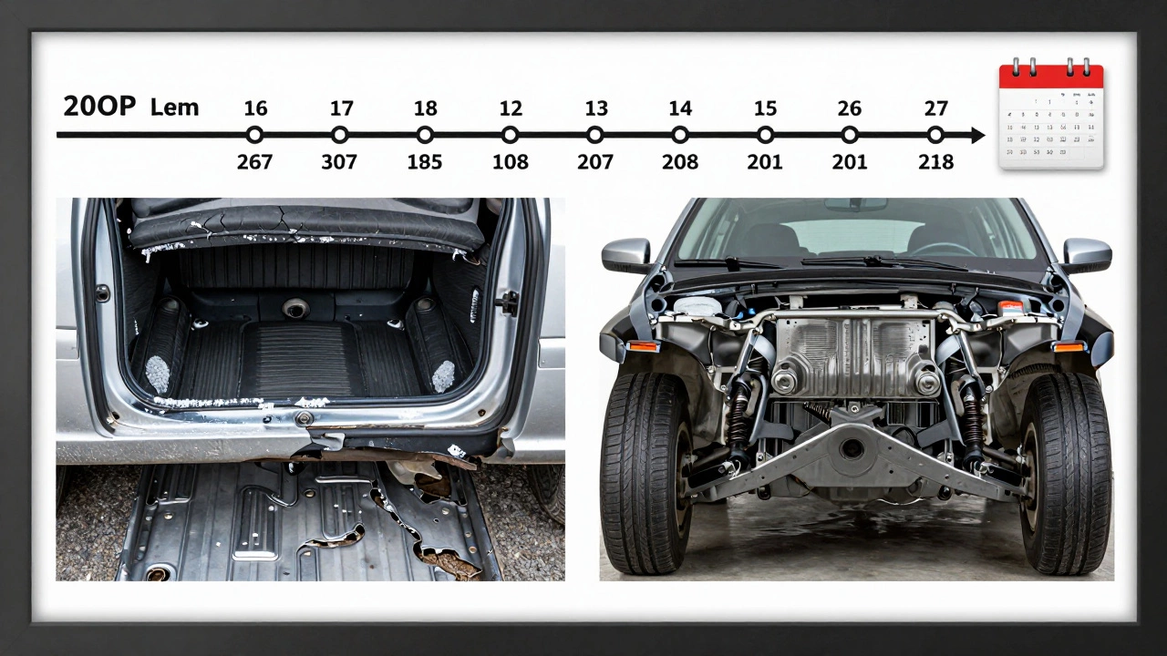 Два пути жизни автомобиля: один разрушен коррозией, другой сохранён регулярным уходом.
