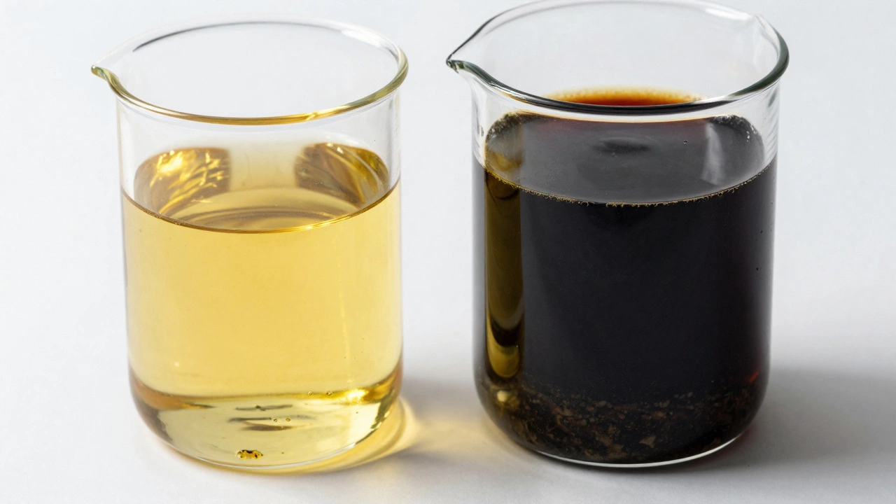 Разница между свежим синтетическим и старым маслом