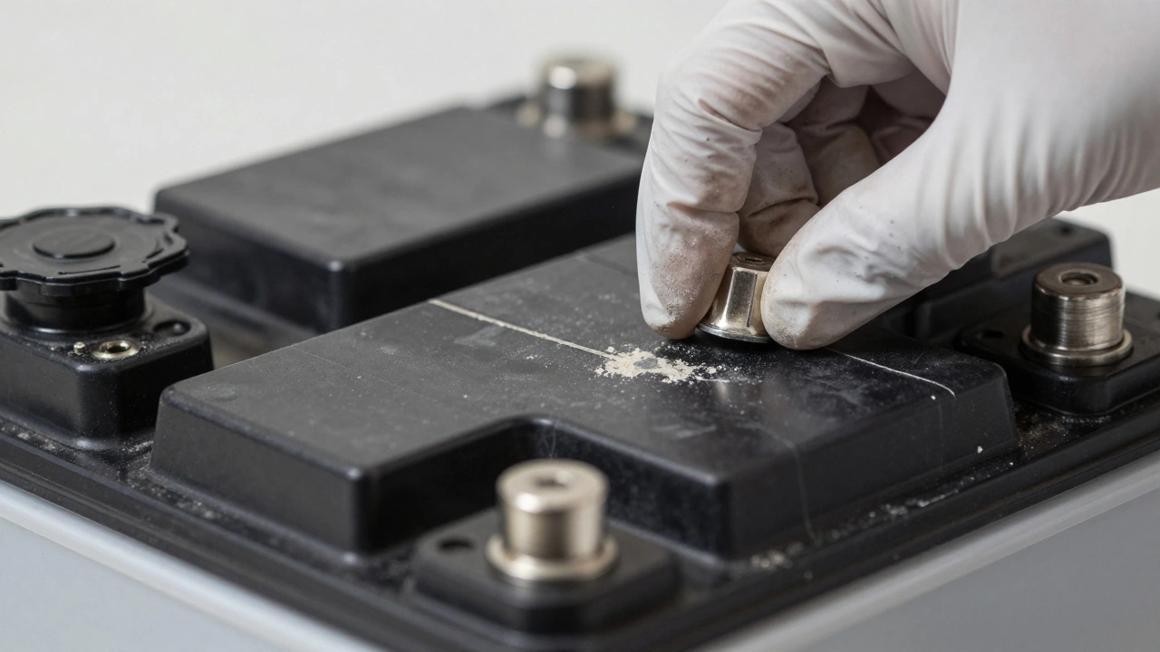 Визуальный осмотр корпуса батареи на предмет повреждений и даты выпуска.